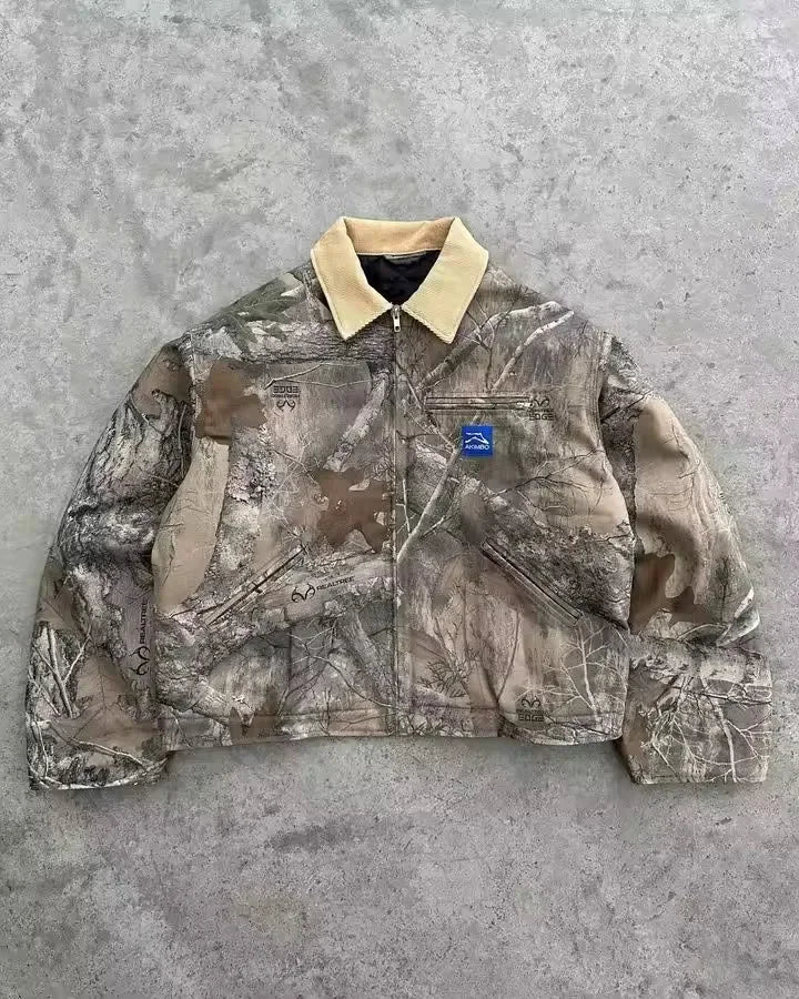 Men's Hip Hop Leather Retro Embroidery Jacket